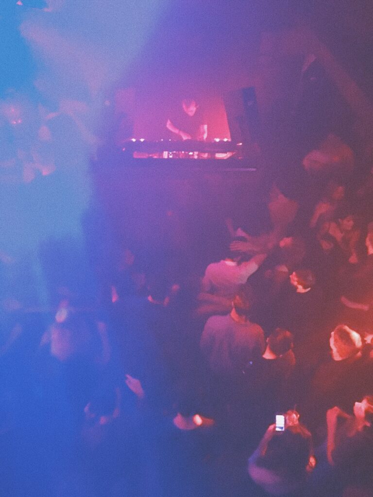 crowd gathers for live music in nightclub